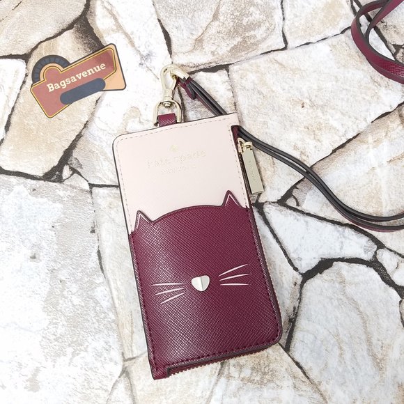 kate spade Handbags - ✨ ✨ Meow Colorblock ID Card Case L Zip Lanyard Wallet Pink Multi NWT Kate Spade